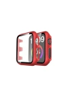 BFS  Apple Watch 38mm Camlı Kasa Ekran Koruyucu - Kırmızı