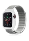 BFS  Apple Watch 38mm Hasırlı Cırtcırtlı Kasalı Kordon - Beyaz