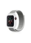 BFS  Apple Watch 38mm Hasırlı Cırtcırtlı Kasalı Kordon - Beyaz