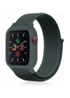 BFS  Apple Watch 38mm Hasırlı Cırtcırtlı Kasalı Kordon - Haki Yeşil
