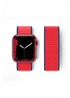 BFS  Apple Watch 38mm Hasırlı Cırtcırtlı Kordon - Lacivert-Kırmızı
