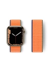BFS  Apple Watch 38mm Hasırlı Cırtcırtlı Kordon - Lacivert-Turuncu