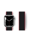 BFS  Apple Watch 38mm Hasırlı Cırtcırtlı Kordon - Pembe-Siyah