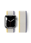 BFS  Apple Watch 38mm Hasırlı Cırtcırtlı Kordon - Sarı-Beyaz