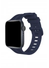 BFS  Apple Watch 38mm KR408 Çizgili Silikon Kordon - Lacivert