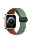 BFS  Apple Watch 38mm KR414 Daks Deri Kordon - Koyu Yeşil
