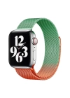 BFS  Apple Watch 38mm Metal Mıknatıslı Kordon - Turuncu-Yeşil