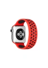BFS  Apple Watch 42mm Ayarlı Delikli Silikon Kordon - Kırmızı-Siyah