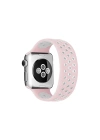 BFS  Apple Watch 42mm Ayarlı Delikli Silikon Kordon - Pembe-Beyaz