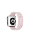 BFS  Apple Watch 42mm Ayarlı Delikli Silikon Kordon - Pembe-Beyaz