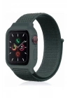 BFS  Apple Watch 42mm Hasırlı Cırtcırtlı Kasalı Kordon - Haki Yeşil