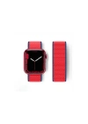 BFS  Apple Watch 42mm Hasırlı Cırtcırtlı Kordon - Kırmızı