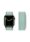 BFS  Apple Watch 42mm Hasırlı Cırtcırtlı Kordon - Mavi-Turkuaz