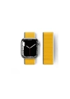 BFS  Apple Watch 42mm Hasırlı Cırtcırtlı Kordon - Sarı