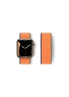 BFS  Apple Watch 42mm Hasırlı Cırtcırtlı Kordon - Turuncu