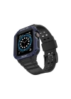 BFS  Apple Watch 42mm KR401 Silikon Kordon - Siyah-Mavi