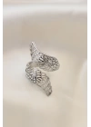 BFS Ayarlamalı Silver Renk Metal Zirkon Taşlı Kanat Yüzük