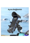 BFS Ayna Bağlantılı Güneş Ve Yağmur Korumalı 360° Derece Ayarlanabilir Motosiklet Telefon Tutucu