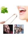 BFS  Bakır Oil Pulling Yağ Çekme Dil Plak Temizleme Aleti Dil Fırçası Sıyırıcı Dil Kaşığı