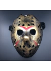 BFS   Bakır Renk Kırmızı Çizgili Tam Yüz Hokey Jason Maskesi Hannibal Maskesi