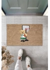 BFS Bej Kapı Önü Paspası Basketci Ayıcık Desen  K-3349