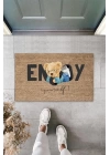 BFS Bej Kapı Önü Paspası Enjoy Yourself Ayıcık Desen  K-3337