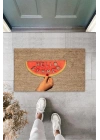 BFS Bej Kapı Önü Paspası Hello Summer Dilim Karpuz Desen  K-3264
