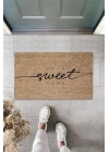 BFS Bej Kapı Önü Paspası Home Sweet Home Desen  K-3314