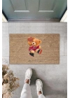 BFS Bej Kapı Önü Paspası Never Give Up Ayıcık Desen  K-3315