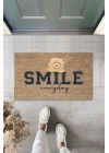 BFS Bej Kapı Önü Paspası Smile Everyday Ayıcık Desen  K-3360