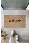 BFS Bej Kapı Önü Paspası Welcome Home Desen  K-3319