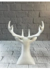 BFS Beyaz Geyik Biblo 23 cm Dekoratif Modern Tasarım