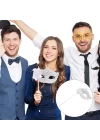 BFS   Beyaz Işıltılı Tutmalı Fotoğraf Çekimi Maskesi 18x29 cm