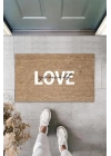 BFS Beyaz Kapı Önü Paspası Yourself Love Desen  K-3305