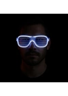 BFS  Beyaz Led Işıklı Parti Gözlüğü - Neon Glow Şerit Gözlük 3 Modlu