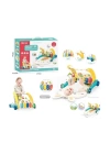 BFS  BIB6015 -Vardem Piyanolu 2 in 1 Bebek Yürüteci ve Tavşan Desenli Mavi Oyun Halısı