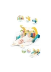 BFS  BIB6015 -Vardem Piyanolu 2 in 1 Bebek Yürüteci ve Tavşan Desenli Mavi Oyun Halısı