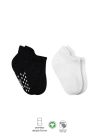 BFS  Bistyle 2Li Sneakers Kaymaz Basic Penye Çorap BS20103 Siyah Ekru
