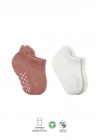 BFS  Bistyle 2Li Sneakers Kaymaz Colours Penye Çorap BS20104 Ekru Pudra