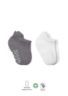 BFS  Bistyle 2Li Sneakers Kaymaz Colours Penye Çorap BS20104 Gri Beyaz