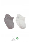 BFS   Bistyle 2Li Sneakers Smile Penye Çorap BS20106 Gri Ekru