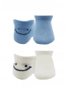 BFS   Bistyle 2Li Sneakers Smile Penye Çorap BS20106 Mavi Ekru