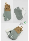 BFS   Bistyle 2Li Sneakers Smile Penye Çorap BS20106 Nil Ekru