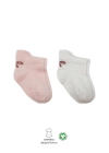 BFS   Bistyle 2Li Sneakers Smile Penye Çorap BS20106 Pembe Ekru