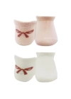BFS   Bistyle 2Li Sneakers Smile Penye Çorap BS20106 Pembe Ekru