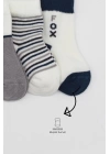 BFS   Bistyle 3Lü Penye Soket Çorap BS10109 Gri