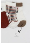 BFS   Bistyle 3Lü Penye Soket Çorap BS10109 Kiremit