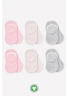 BFS  Bistyle 6Lı Silikonlu Babet Penye Çorap BS30101B Pembe Ekru Gri