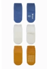 BFS   Bistyle Basic Kaymaz Penye Soket Çorap 3Lü BS10106 İndigo Ekru Hardal