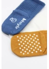 BFS   Bistyle Basic Kaymaz Penye Soket Çorap 3Lü BS10106 İndigo Ekru Hardal